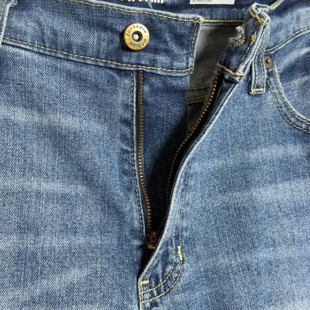 Urban Pipeline Mens Straight Leg Ultimate Flex Blue Jeans 33x30 Medium Wash - Picture 11 of 13